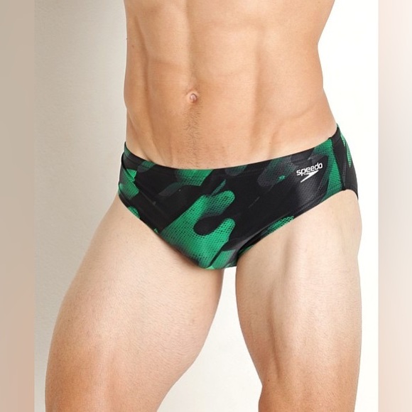 Speedo NWT Men’s 32 Powerflex Natural Wonder Swim Brief Killer Green - Picture 4 of 7